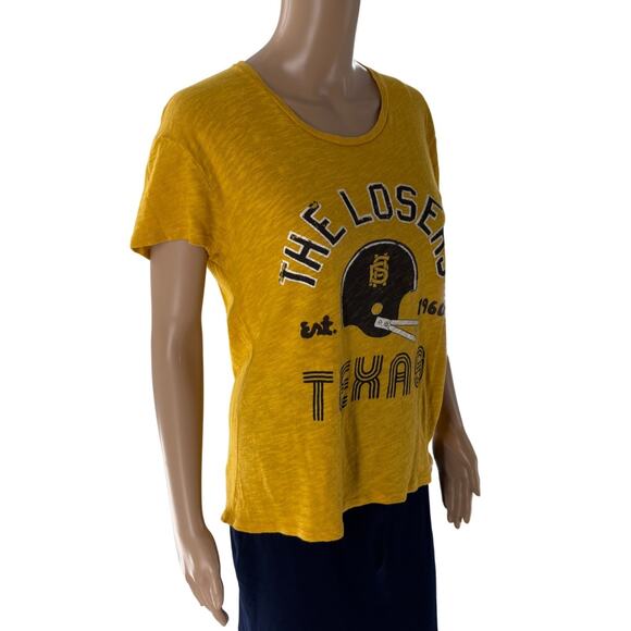 Sandro Paris Yellow The Losers Texas Linen Short Sleeve T-Shirt - Picture 4 of 9